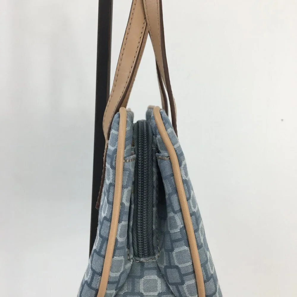Nine West Retro Geometric Fabric Mini Satchel Wallet Bag GREAT Condition